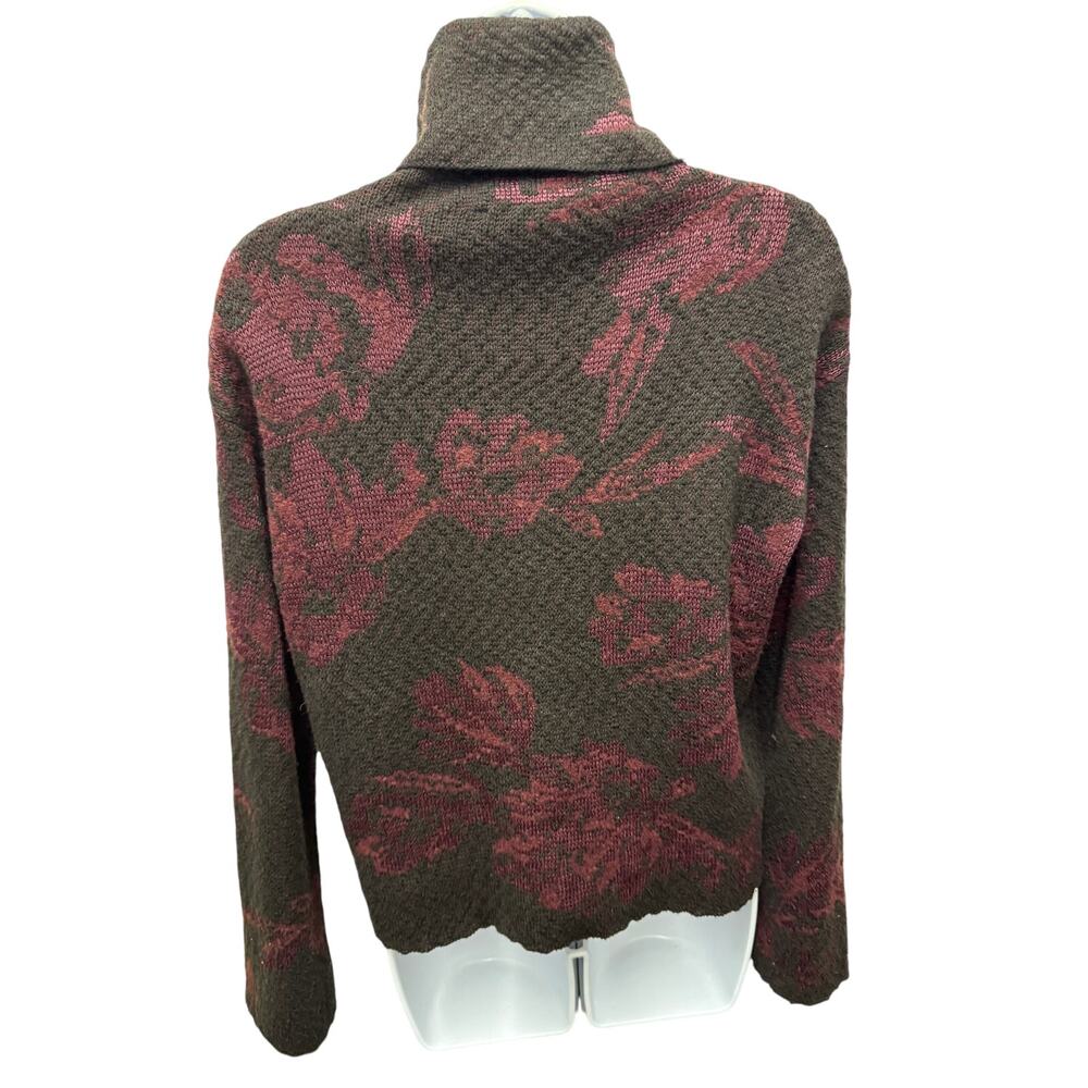 🌺White House Black Market Women S Port floral turtleneck cotton blend sweater - Picture 2 of 4